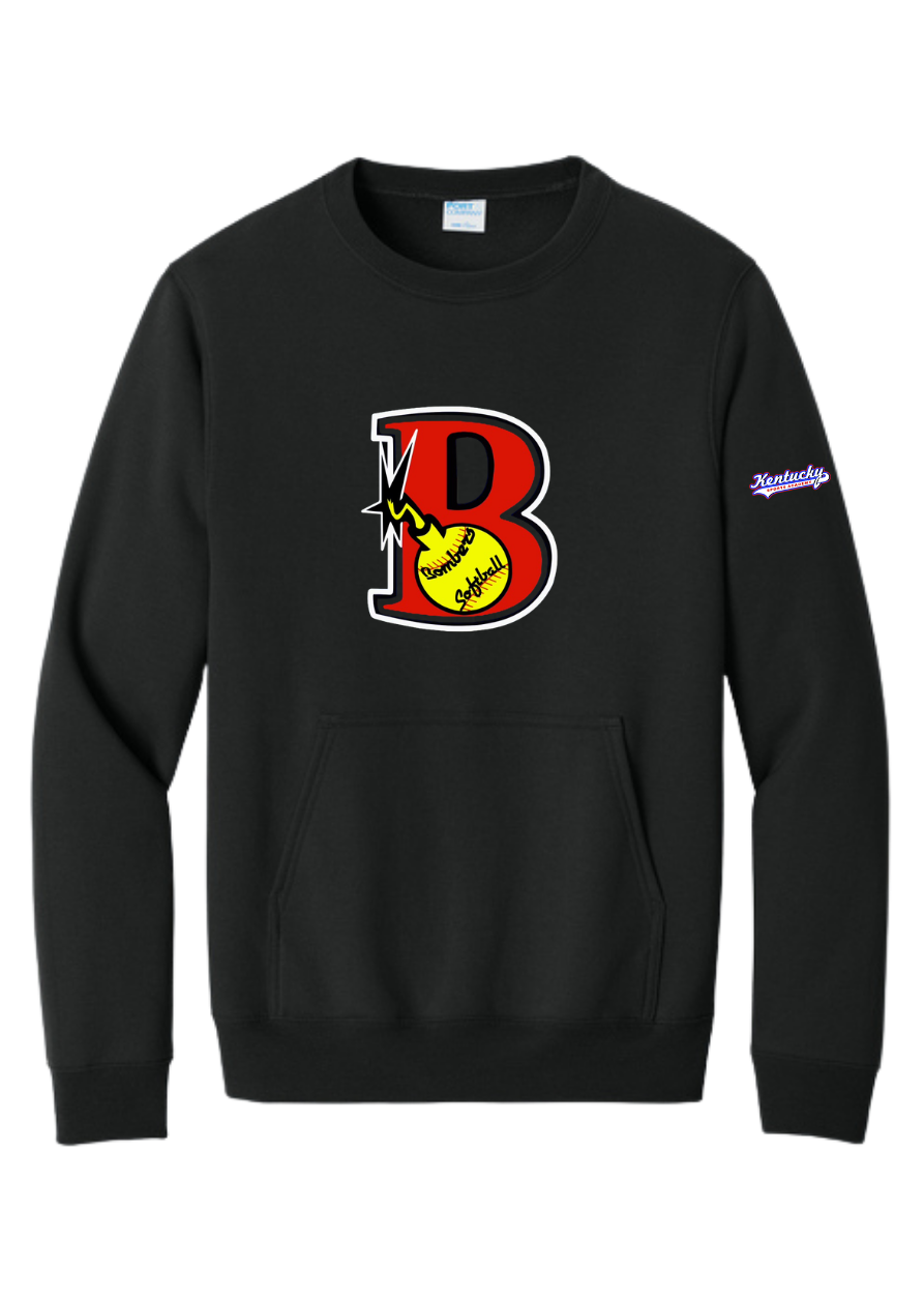 Adult Port & Co Core Fleece Crewneck Pocket Sweatshirt Design 3 - PC78PKT