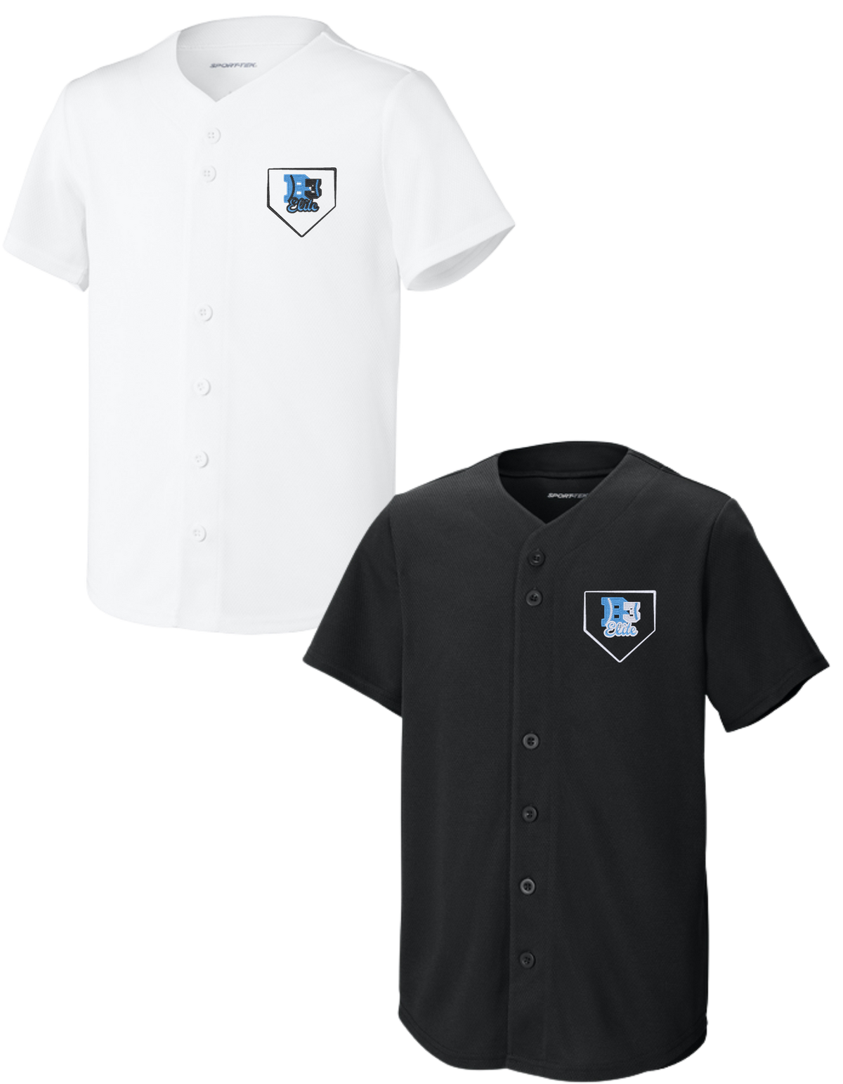 YST220 & ST220 EMBROIDERED B3 HOME PLATE Sport-Tek PosiCharge Tough Mesh Full-Button Jersey