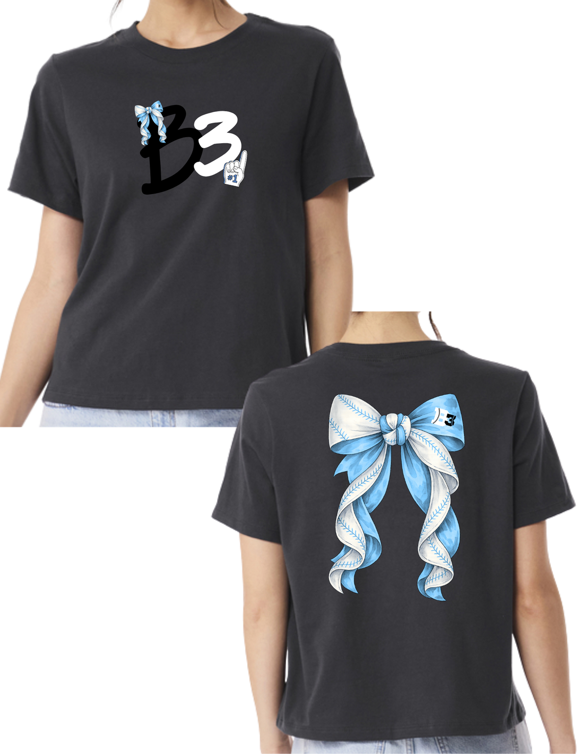 BC6110 BELLA+CANVAS Women's 6-Ounce Heavyweight Tee ++ DESIGN 5 B3 + Bow on Back