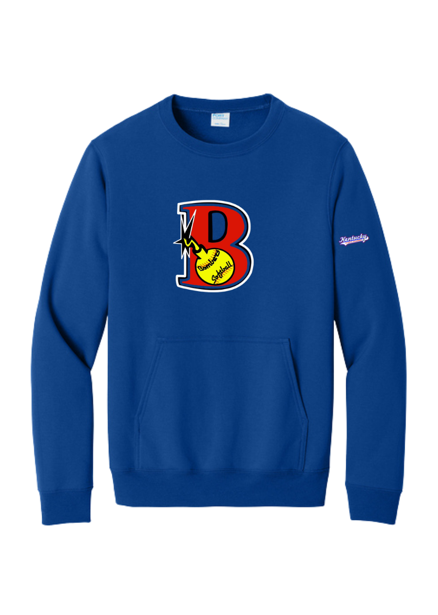 Adult Port & Co Core Fleece Crewneck Pocket Sweatshirt Design 3 - PC78PKT