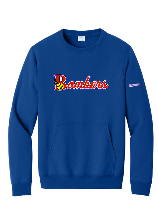 Youth Port & Co Youth Core Fleece Crewneck Pocket Sweatshirt Design 1 - PC78YPKT