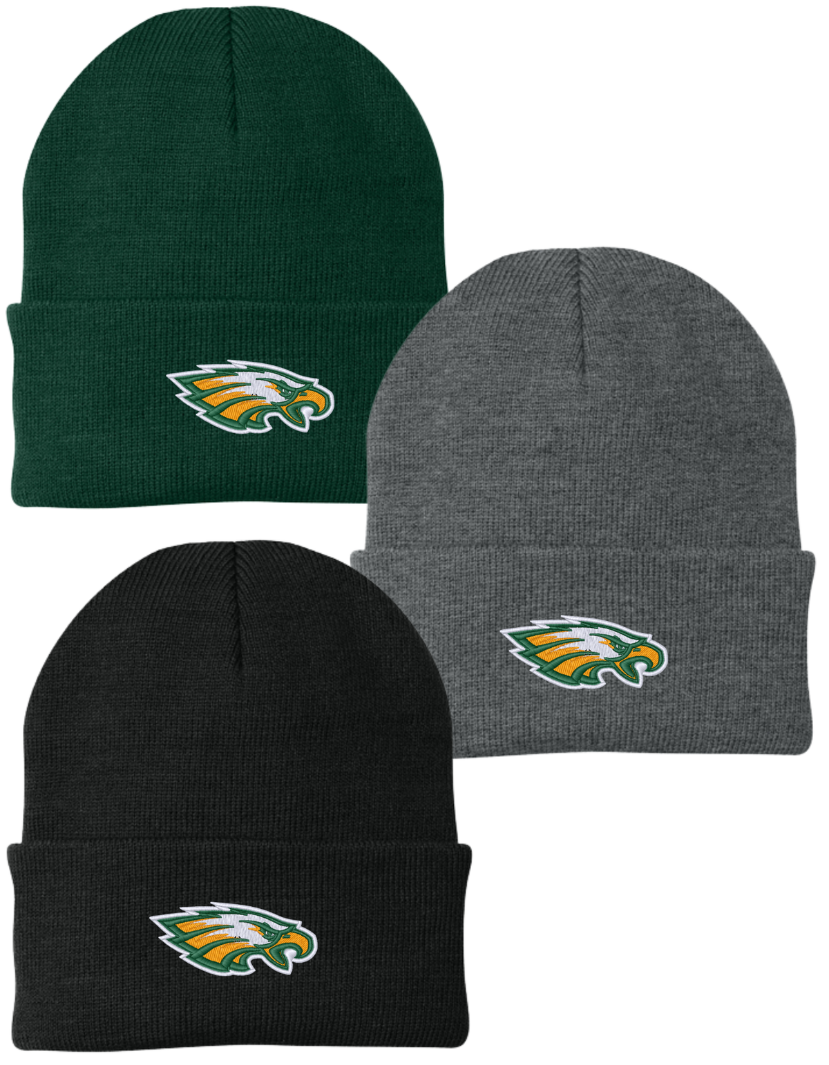 CP90 Embroidered Port Authority® Knit Cap - Embroidered with Eagles Logo front center of beanie