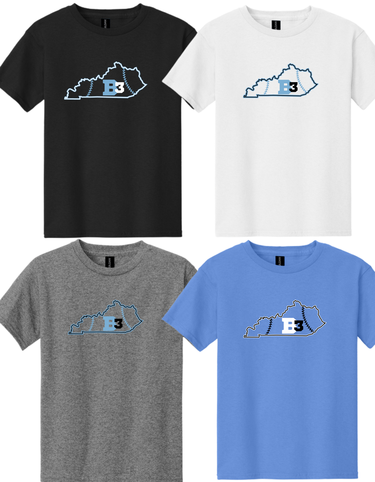5000 & 5000B GILDAN Heavy Cotton T-Shirt ++ Design 1 - B3 State Logo