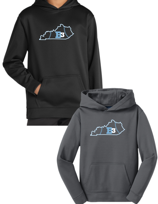 YST244 Sport-Tek® Youth Sport-Wick® Fleece Hooded Pullover ++ Design 1 - B3 KY State Logo