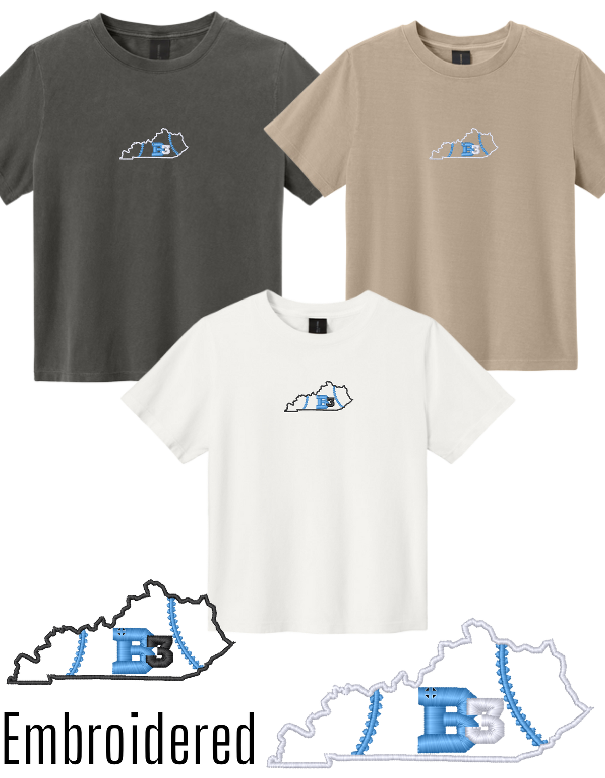 BC6110GD EMBROIDERED BELLA+CANVAS Women's Heavyweight Garment-Dyed Boxy Tee ++ DESIGN 1 B3 KY STATE LOGO