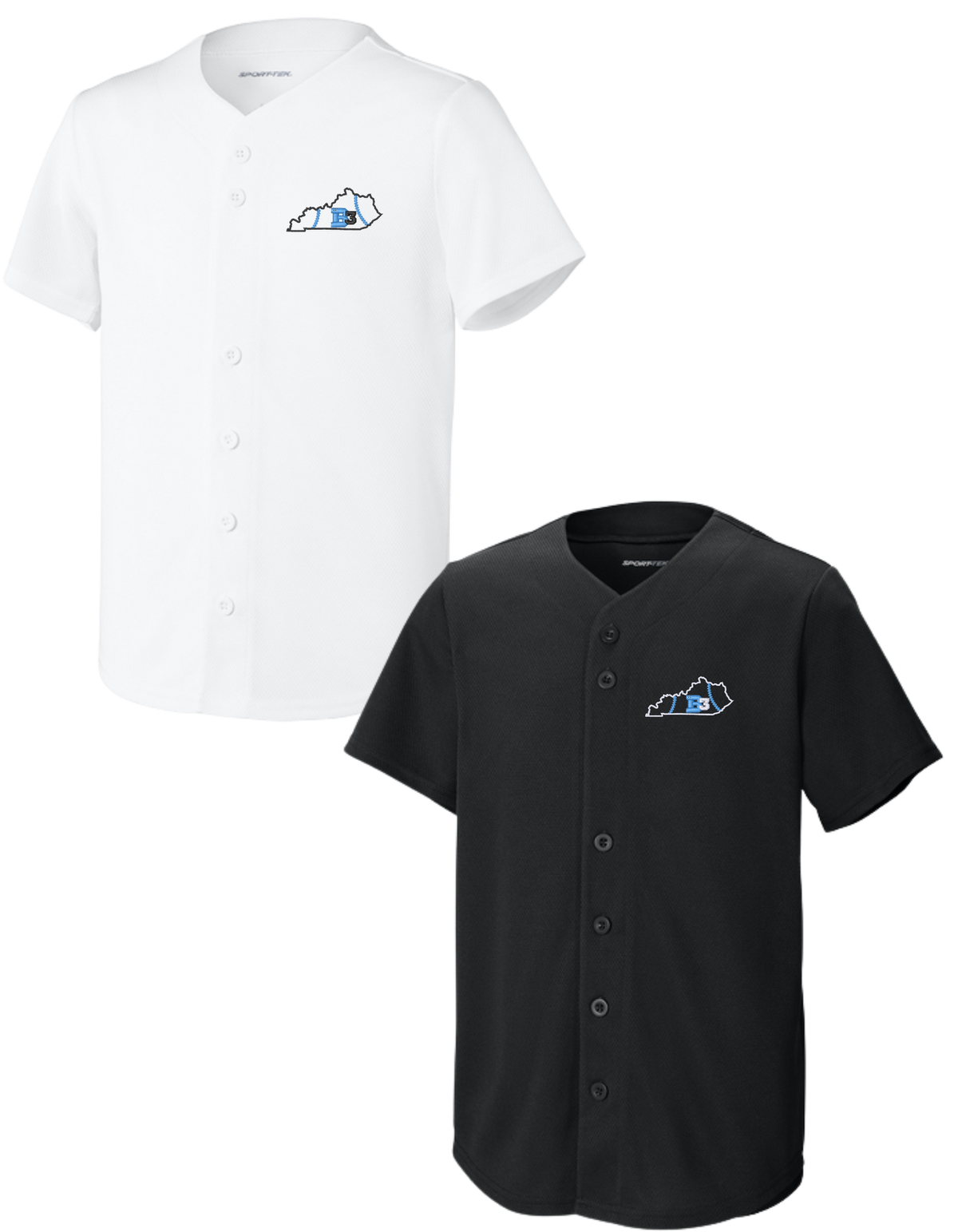 YST220 & ST220 EMBROIDERED B3 State Logo Sport-Tek PosiCharge Tough Mesh Full-Button Jersey