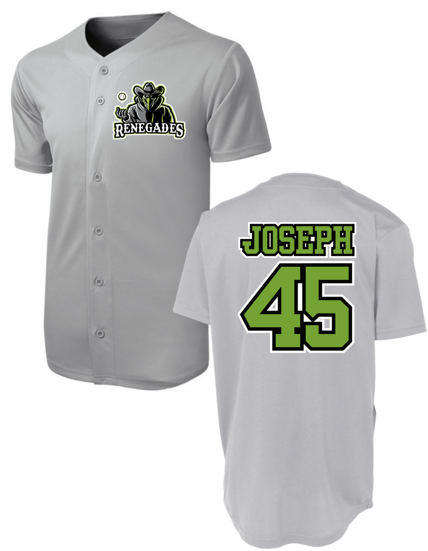 Adult Sport-Tek PosiCharge Tough Mesh Full-Button Printed Jersey w/ Player Name & Number
