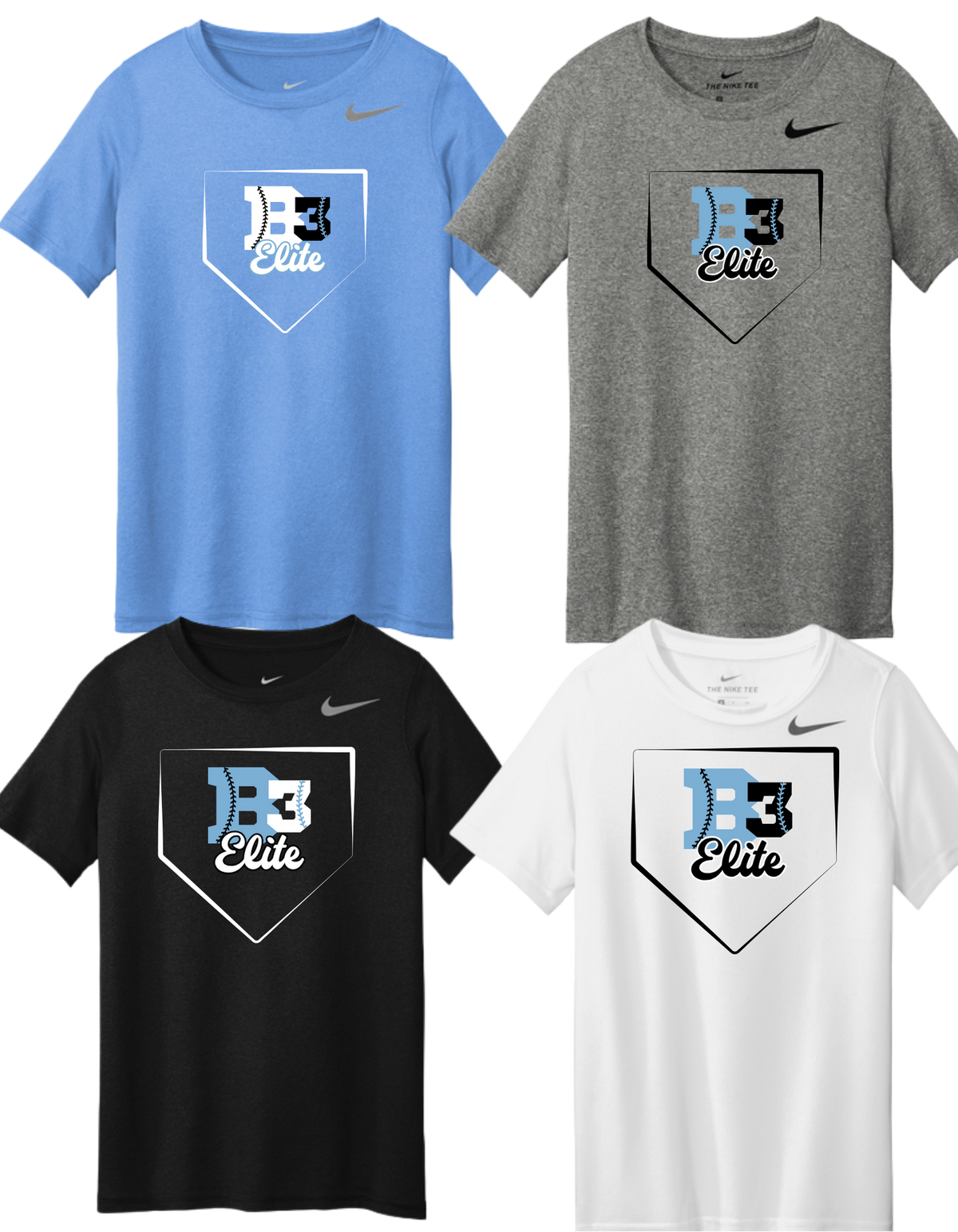 DV7317 NIKE Youth Team rLegend Tee ++ DESIGN 2 - B3 HOME PLATE LOGO