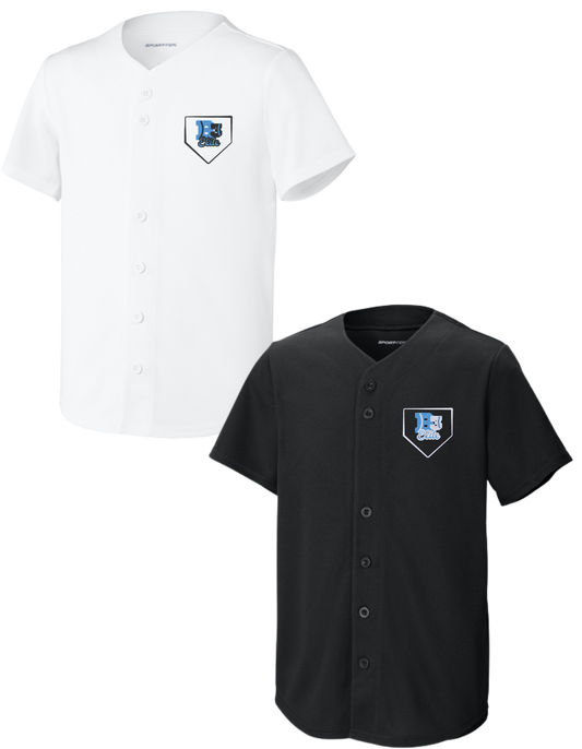 YST220 & ST220 EMBROIDERED B3 HOME PLATE Sport-Tek PosiCharge Tough Mesh Full-Button Jersey