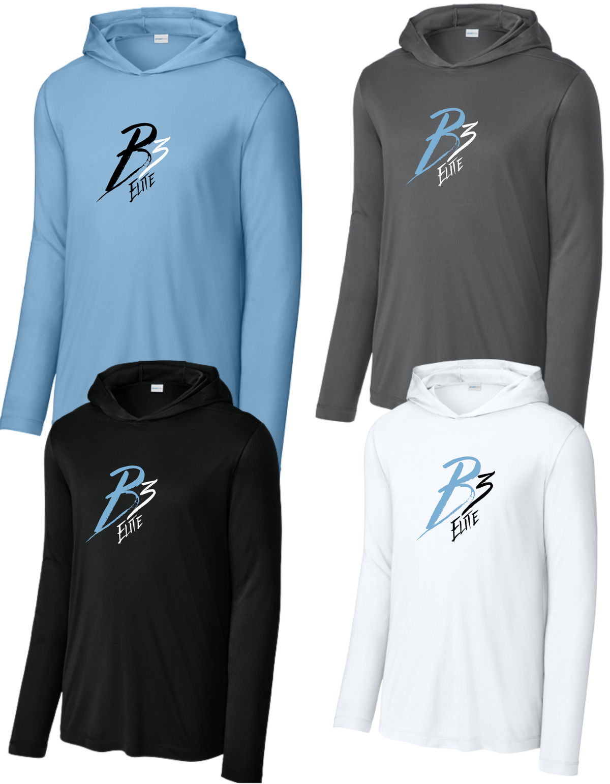 ST420LSH & YST420LSH Sport-Teo Posi-UV Pro Long Sleeve Hoodie + Design 5 B3SLANT