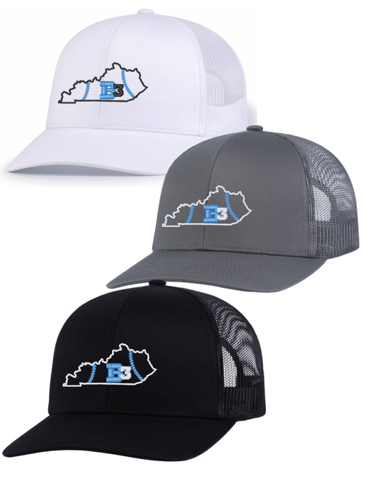 YOUTH Augusta Sportswear 6-PANEL TRUCKER SNAPBACK CAP - EMBROIDERED with B3 KY State Logo