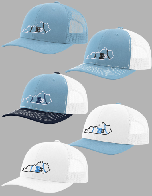 ADULT Richardson 112 Trucker Hat - EMBROIDERED with B3 KY State Logo