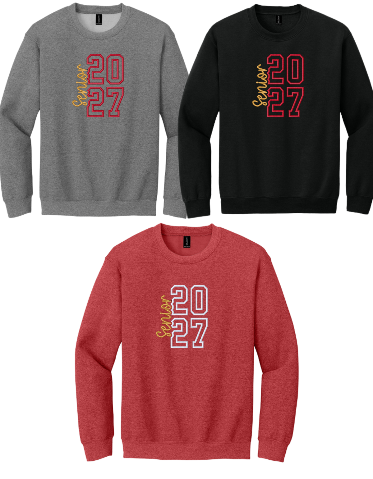 18000 GILDAN Heavy Cotton Crewneck Sweatshirt - EMBROIDERED - Senior 2027 Cutout