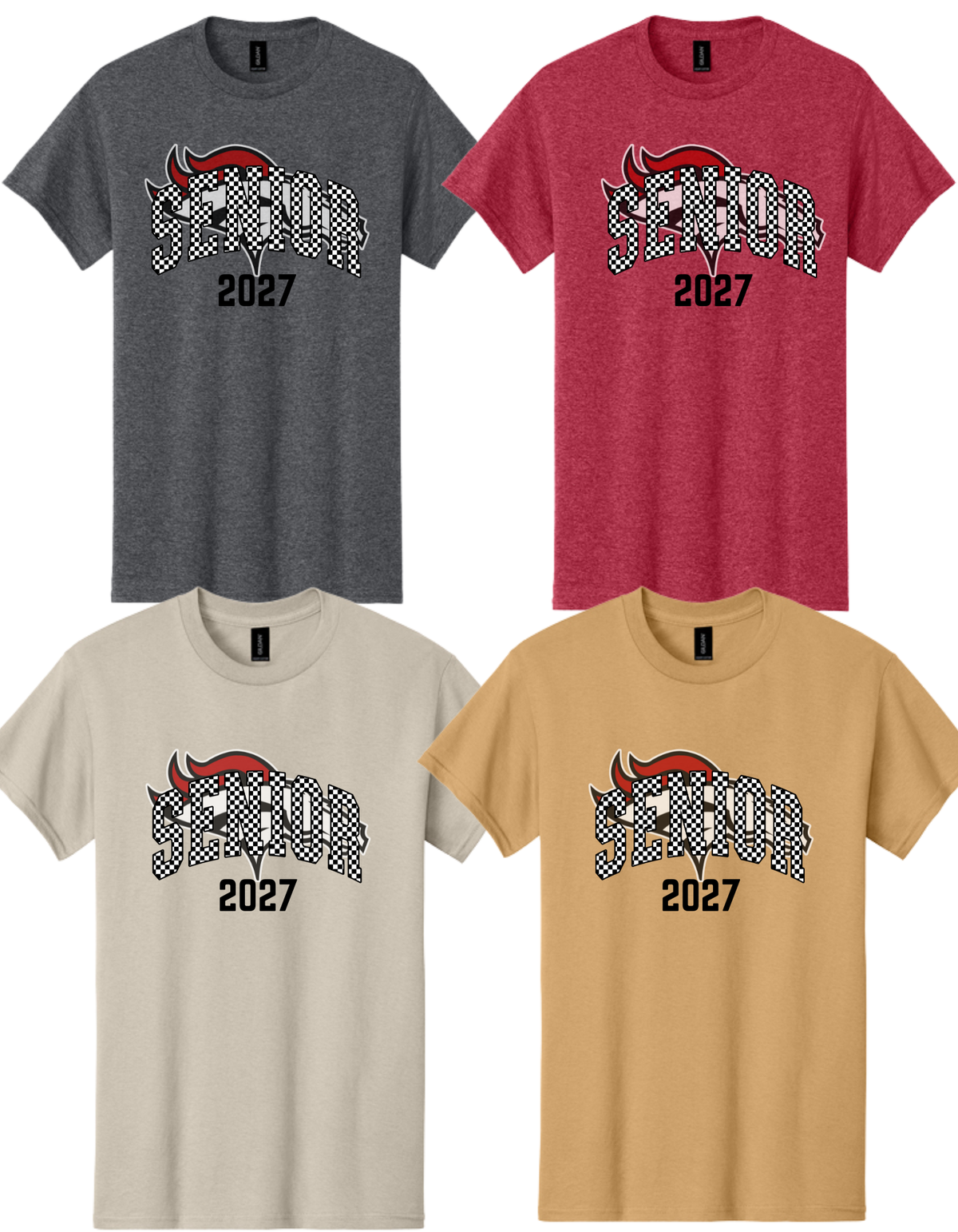 5000 GILDAN Heavy Cotton T-Shirt - PRINT Senior Checkered Design